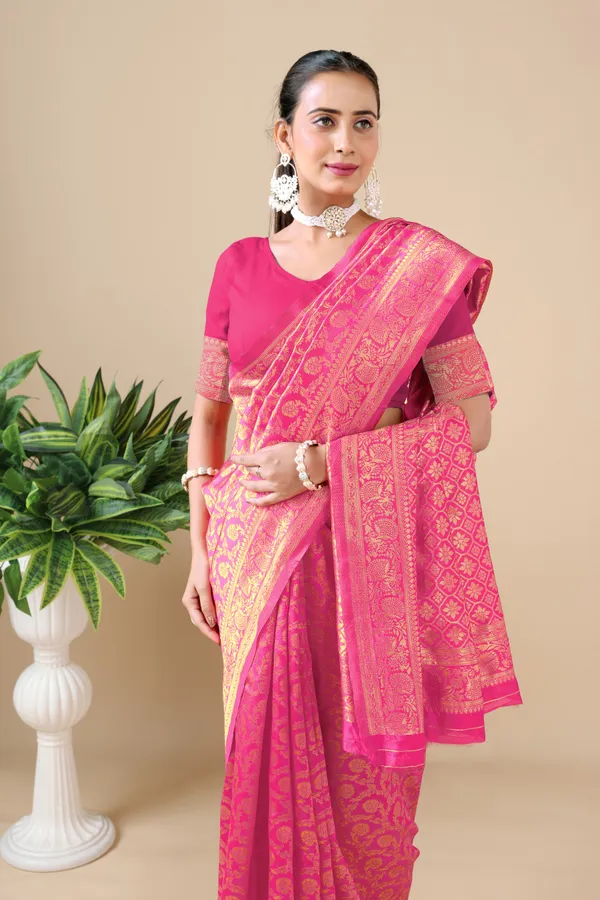 Pink_Banarasi_Soft_Silk_Saree_for_Women_with_Rich_Zari_Jacquard_Weaving_|_Traditional_Wedding_&_Festive_Wear_-_Blouse_Piece_Included