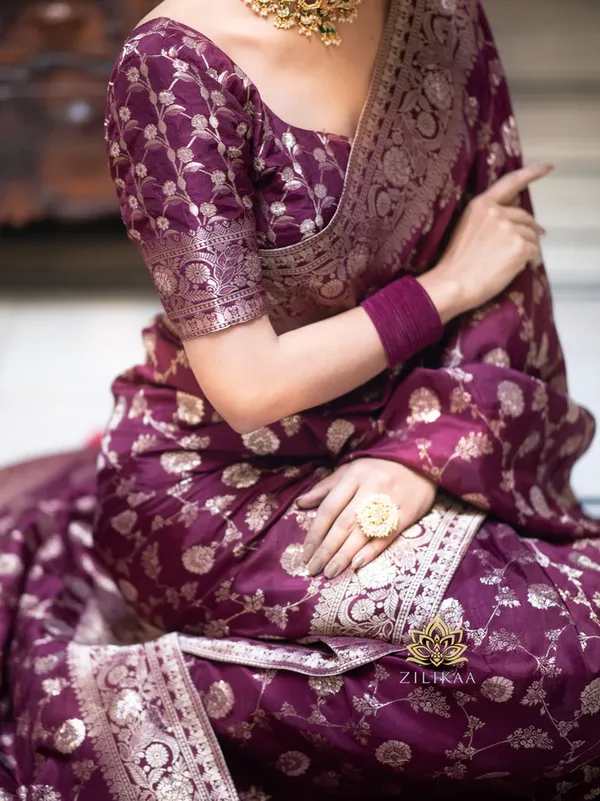 Wine_Banarasi_Silk_Saree_with_Intricate_Floral_Zari_Weaving_and_Rich_Border