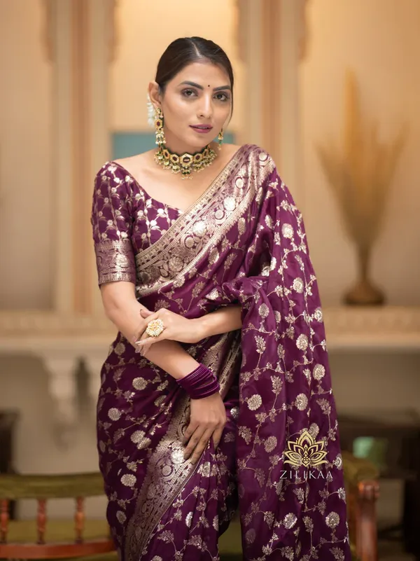 Wine_Banarasi_Silk_Saree_with_Intricate_Floral_Zari_Weaving_and_Rich_Border