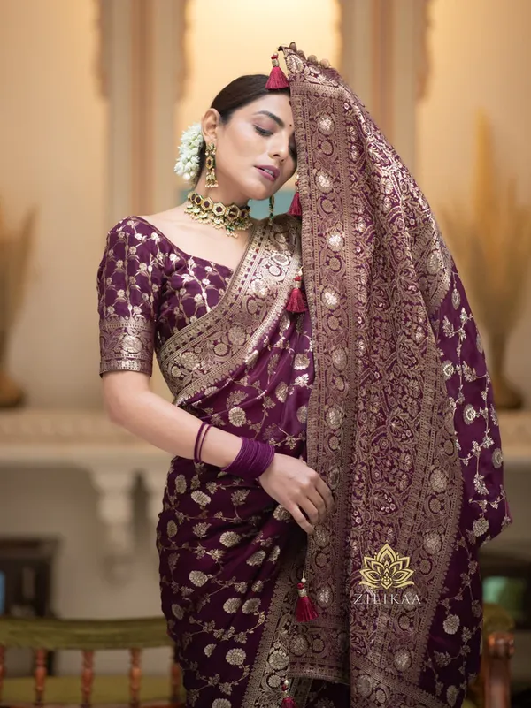Wine_Banarasi_Silk_Saree_with_Intricate_Floral_Zari_Weaving_and_Rich_Border