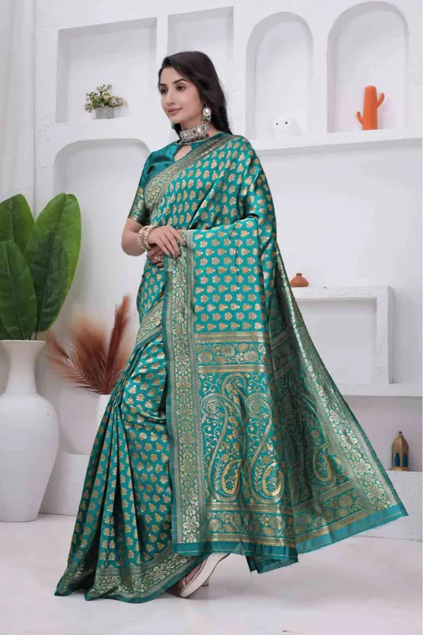 Rama_Banarasi_Soft_Silk_Saree_for_Women_with_Rich_Zari_Jacquard_Weaving_(Art_Silk)_|_Traditional_Wedding_&_Festive_Wear_-_Blouse_Piece_Included