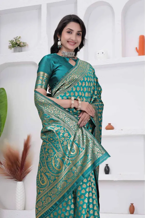 Rama_Banarasi_Soft_Silk_Saree_for_Women_with_Rich_Zari_Jacquard_Weaving_(Art_Silk)_|_Traditional_Wedding_&_Festive_Wear_-_Blouse_Piece_Included