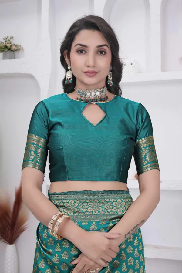 Rama_Banarasi_Soft_Silk_Saree_for_Women_with_Rich_Zari_Jacquard_Weaving_(Art_Silk)_|_Traditional_Wedding_&_Festive_Wear_-_Blouse_Piece_Included