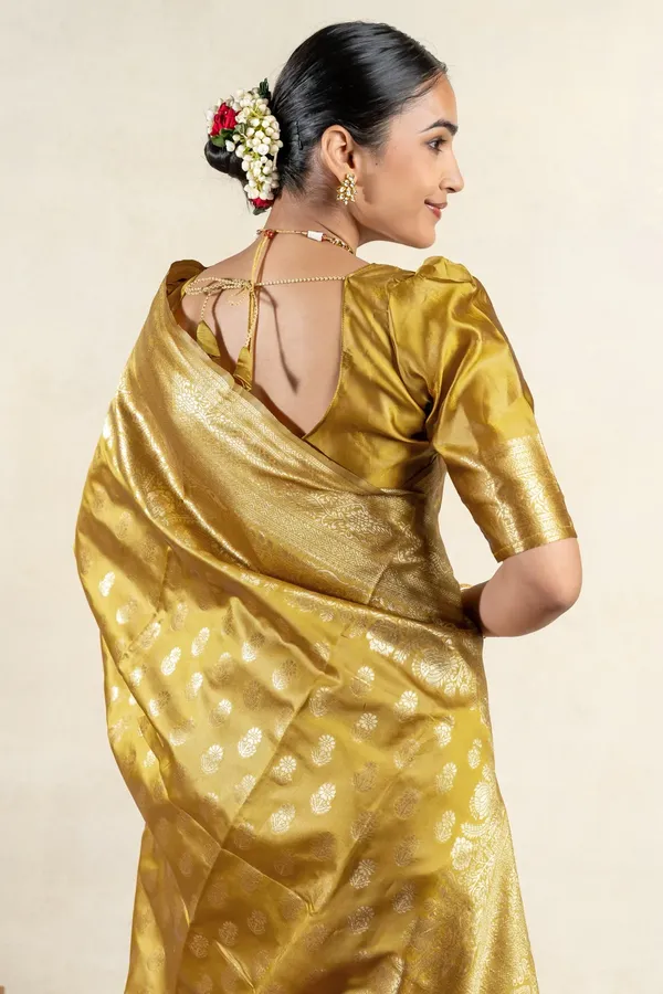Yellow_Banarasi_Silk_Saree_with_Silver_Floral_Zari_Design