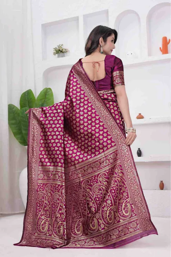 Wine_Banarasi_Soft_Silk_Saree_for_Women_with_Rich_Zari_Jacquard_Weaving_(Art_Silk)_|_Traditional_Wedding_&_Festive_Wear_-_Blouse_Piece_Included