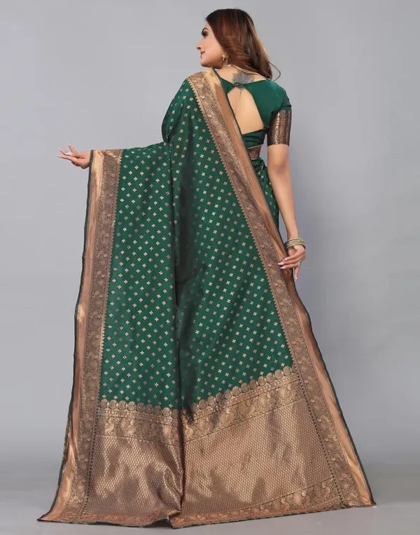 Green_Banarasi_Silk_Saree_with_Golden_Zari_Butta_and_Rich_Pallu_Work
