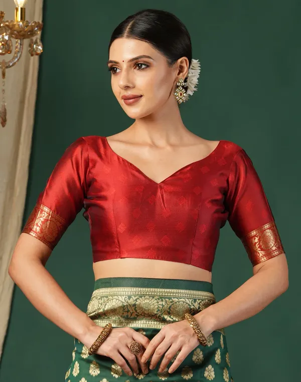 Green_and_Red_Banarasi_Silk_Saree_with_Contrast_Weaving_&_Traditional_Broad_Border