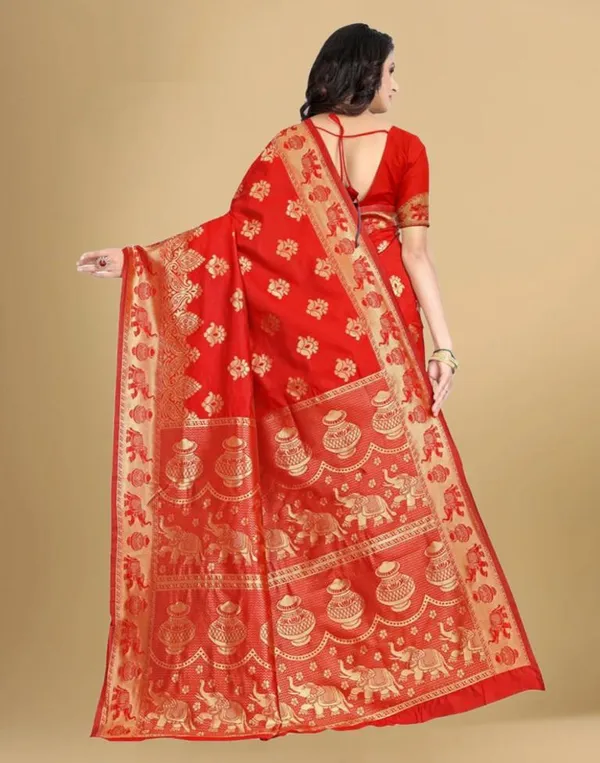 Red_Banarasi_Silk_Saree_with_Golden_Zari_Elephant_&_Floral_Weave