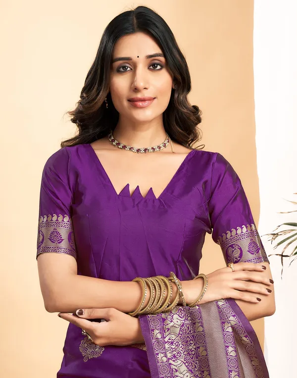 Wine_Banarasi_Silk_Saree_with_Mor_Design