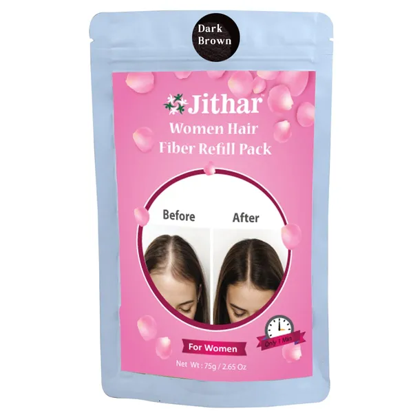 Dark_Brown_Women_Hair_Building_With_Natural_Cotton_Fiber_75_g_Refill_Pack__Hair_Loss_Concealer_For_Women_Instant_Hair_Thickener_For_Thinning_Hair_(Pack_Of_1)
