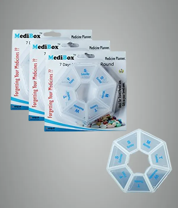 White_Round_Weekly_7_Days_Pill_Organizer_Box_With_Snap_Lids_To_Take_Medicines_On_Time.Ideal_For_Traveling_And_Gifting_Pack_Of_3