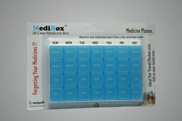 White_&_Blue_28_Case_Weekly_Pill_Organizer_Box_With_28_Detachable_Compartments_4_Times_A_Day__Ideal_For_Traveling_And_Gifting_To_Elders_Pack_Of_1