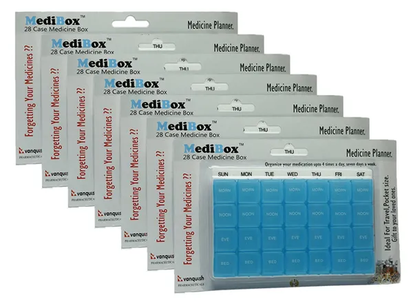 White_&_Blue_28_Case_Pill_Organizer_Box_Weekly_4_Times_A_Day_Single_Box_With_Detachable_Compartments_To_Take_Medicines_On_Time_For_Kids_Adults_And_Elders.Ideal_For_Traveling_And_Gifting_Pack_Of_7