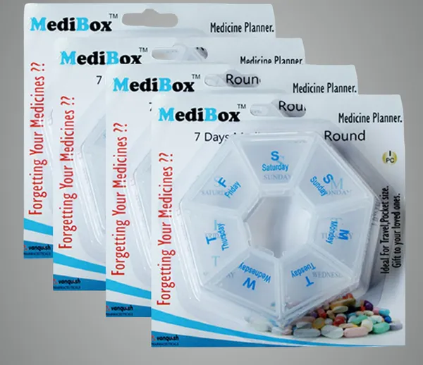 White_Round_Weekly_7_Days_Pill_Organizer_Box_With_Snap_Lids_To_Take_Medicines_On_Time.Ideal_For_Traveling_And_Gifting_Pack_Of_4