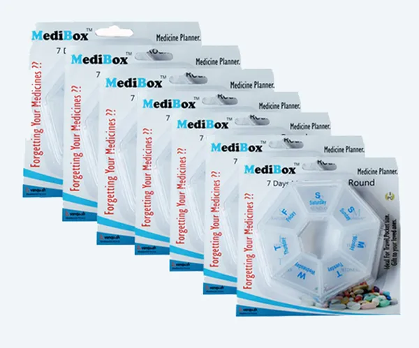 White_Round_Weekly_7_Days_Pill_Organizer_Box_With_Snap_Lids_To_Take_Medicines_On_Time.Ideal_For_Traveling_And_Gifting_Pack_Of_7