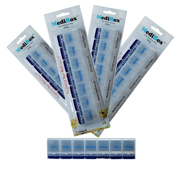 White_Long_Weekly_7_Days_Pill_Box_Organizer_To_Take_Medicines_On_Time.Ideal_For_Traveling_And_Gifting_Pack_Of_4