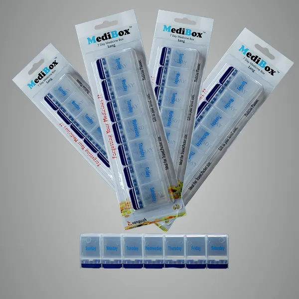 White_Long_Weekly_7_Days_Pill_Box_Organizer_To_Take_Medicines_On_Time.Ideal_For_Traveling_And_Gifting_Pack_Of_4