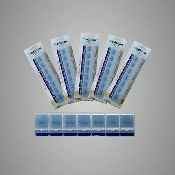 White_Long_Weekly_7_Days_Pill_Box_Organizer_To_Take_Medicines_On_Time.Ideal_For_Traveling_And_Gifting_Pack_Of_5