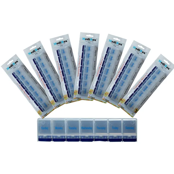 White_Long_Weekly_7_Days_Pill_Box_Organizer_To_Take_Medicines_On_Time.Ideal_For_Traveling_And_Gifting_Pack_Of_7