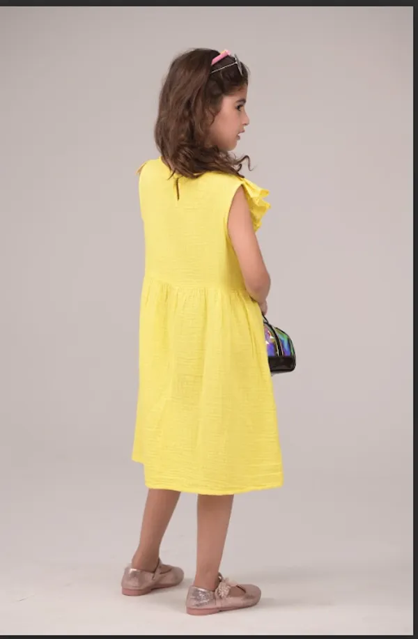 Yellow_Casual_Wear_Cotton_Voile_Dress_For_Kids