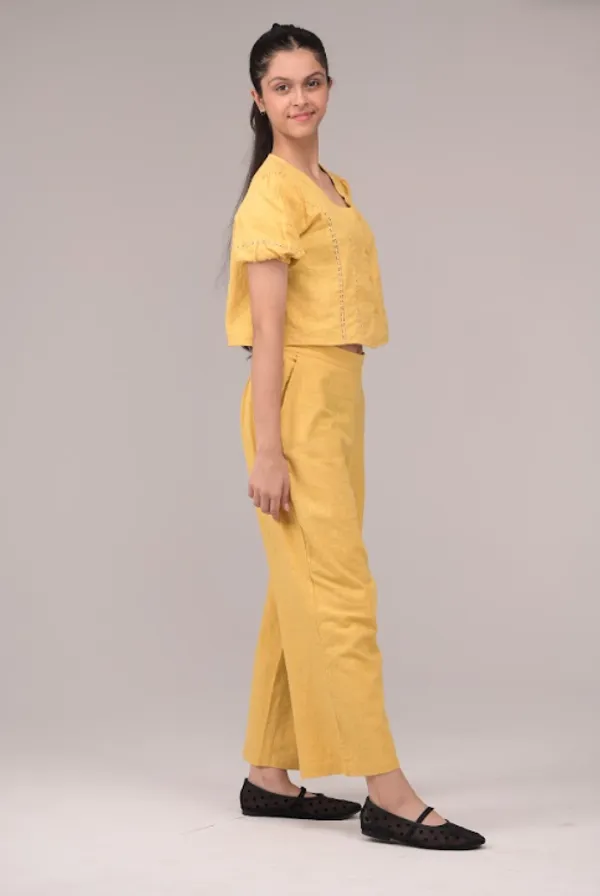 Yellow_Casual_Wear_Cotton_Co-Ord_For_Children