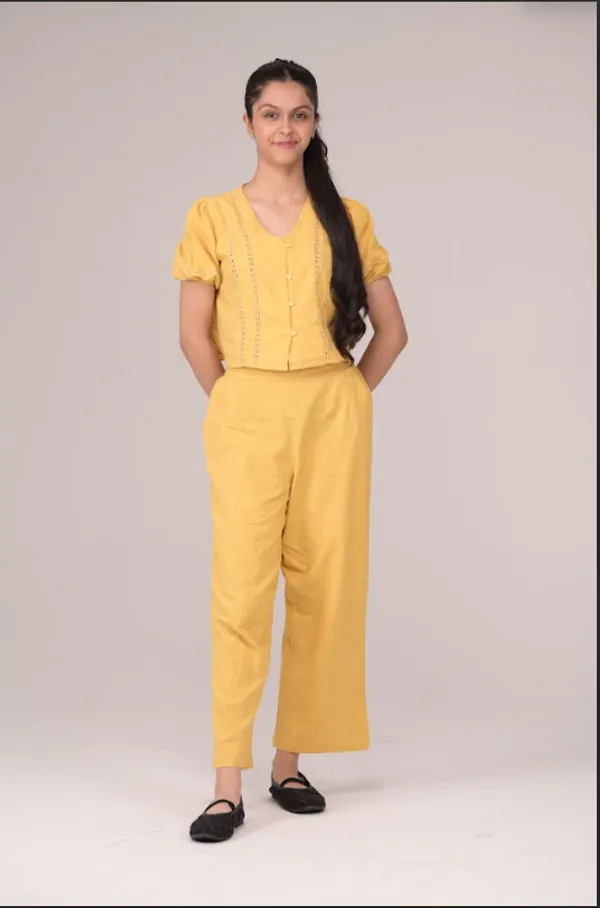 Yellow_Casual_Wear_Cotton_Co-Ord_For_Children