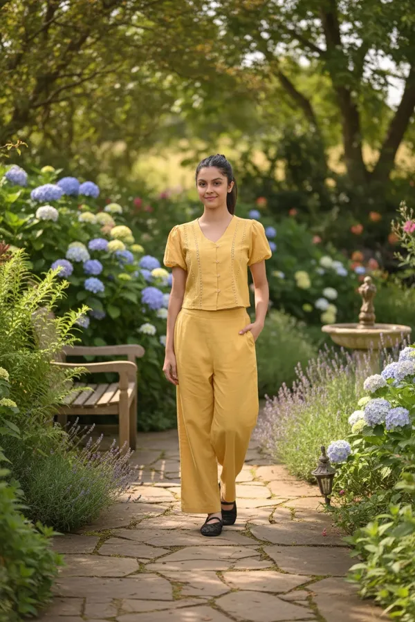 Yellow_Casual_Wear_Cotton_Co-Ord_For_Children