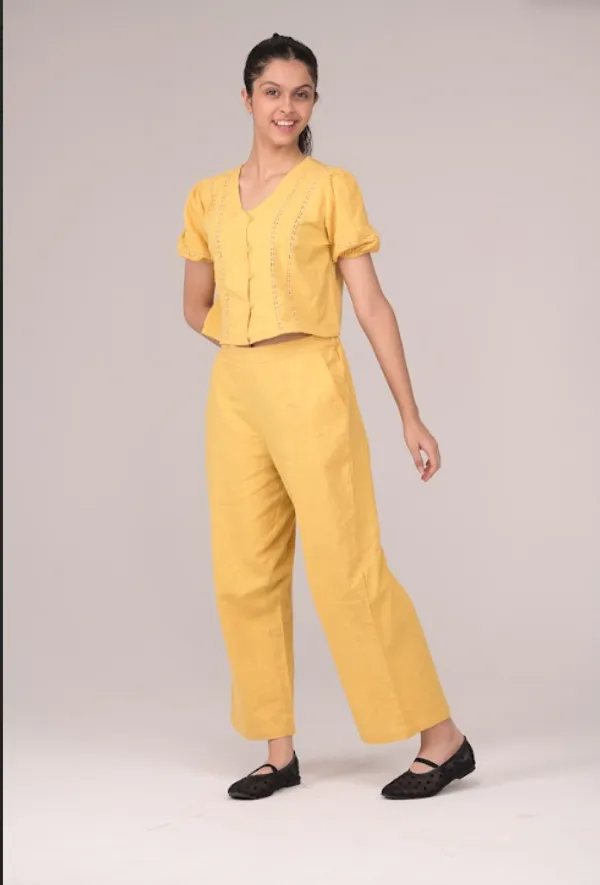 Yellow_Casual_Wear_Cotton_Co-Ord_For_Children