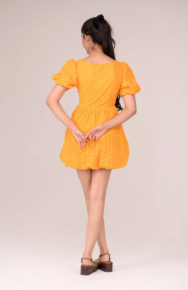 Dark_Yellow_Casual_Wear_Cotton_Voile_Dress_For_Children