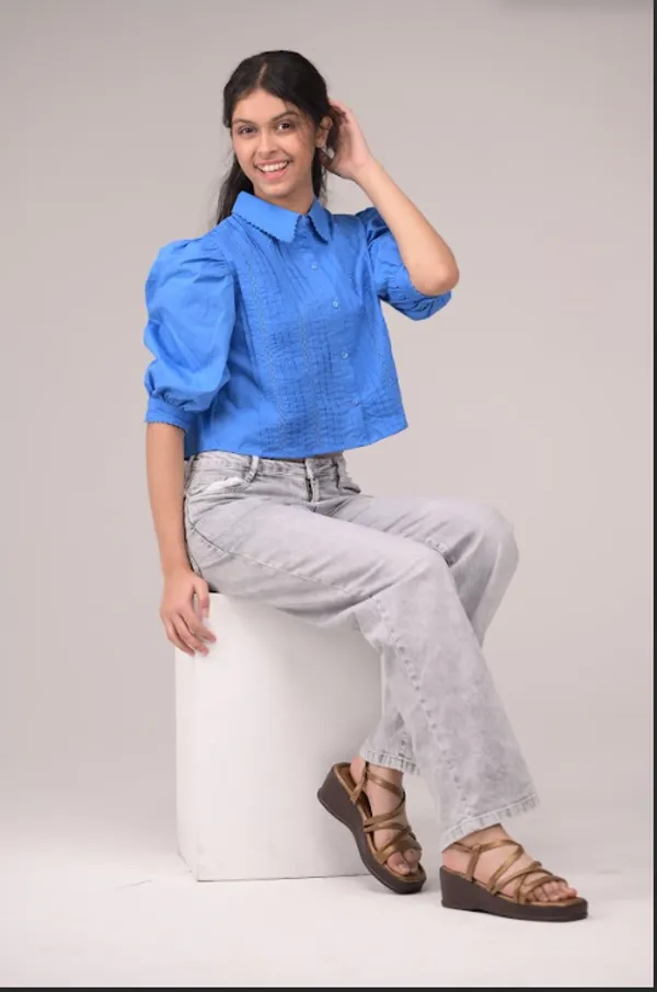 Dark_Blue_Casual_Wear_Cotton_Top_For_Children
