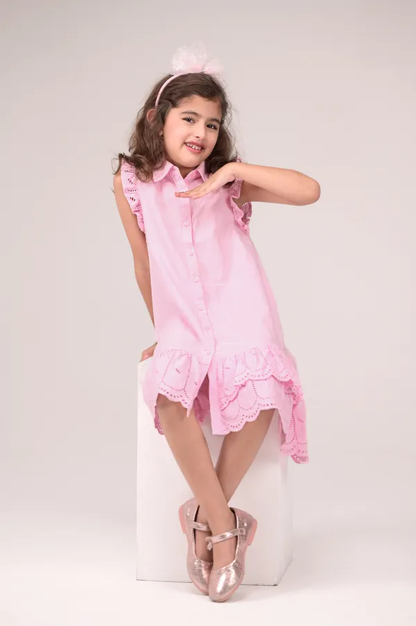 Pink_Casual_Wear_Cotton_Voile_Dress_For_Kids
