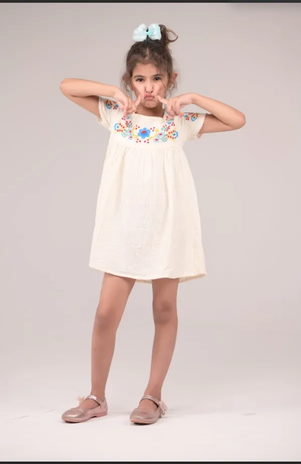 Ivory_Casual_Wear_Cotton_Dress_For_Kids