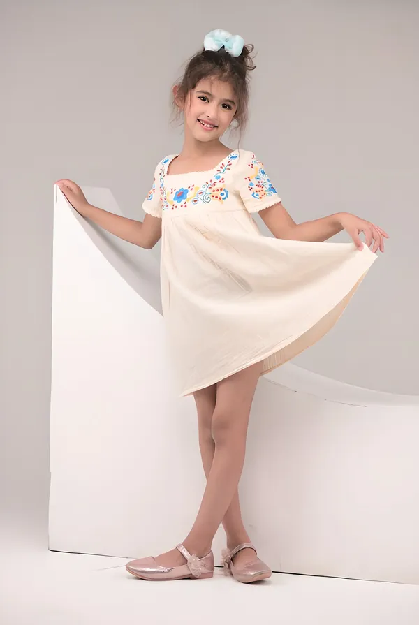 Ivory_Casual_Wear_Cotton_Dress_For_Kids