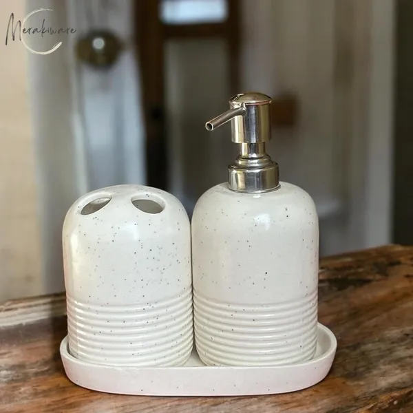 Pack_of_3_White_Ceramic_Soap_Case_Toothbrush_Holder_and_Soap_Dispenser_|_For_Bathroom_Use