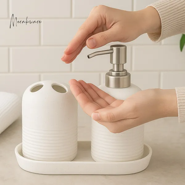 Pack_of_3_White_Ceramic_Soap_Case_Toothbrush_Holder_and_Soap_Dispenser_|_For_Bathroom_Use