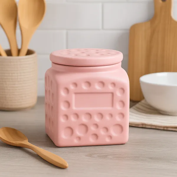 Pink_Multipurpose_Ceramic_Storage_Jar_with_Airtight_Lid|_500_ml