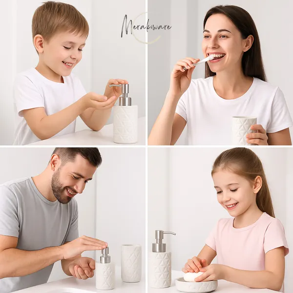 Pack_of_3_White_Ceramic_Soap_Case_Toothbrush_Holder_and_Soap_Dispenser_|_For_Bathroom_Use