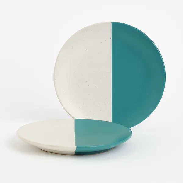 Sea_Green_and_White_Two-Tone_Ceramic_Dinner_Full_Plate_|_10_Inches_|_For_Kitchen_Use