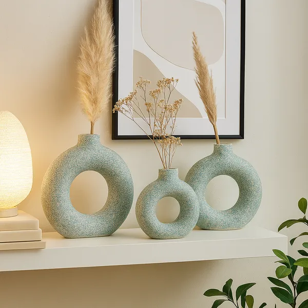 Set_of_3_Blue_Ceramic_Vases|_For_Home_Decor