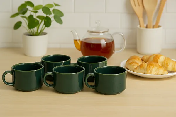 Set_of_6_Green_Ceramic_Solid_Matte_Cup_Set