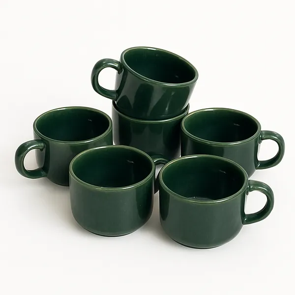 Set_of_6_Green_Ceramic_Solid_Matte_Cup_Set