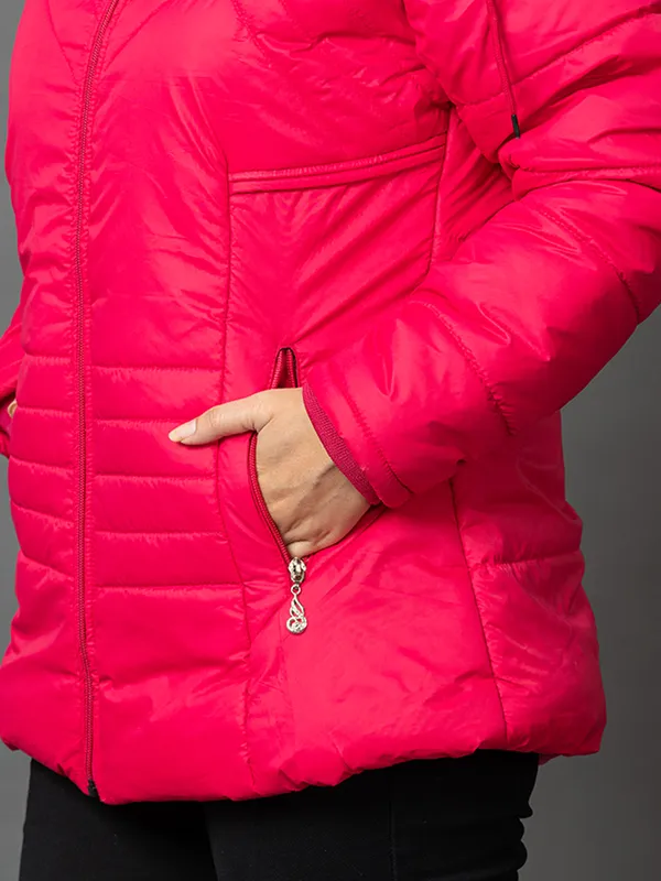 Womens_Quilted_Nylon_Winter_Jacket__Full_Sleeve_Hooded_Puffer_with_Zipper_Pockets