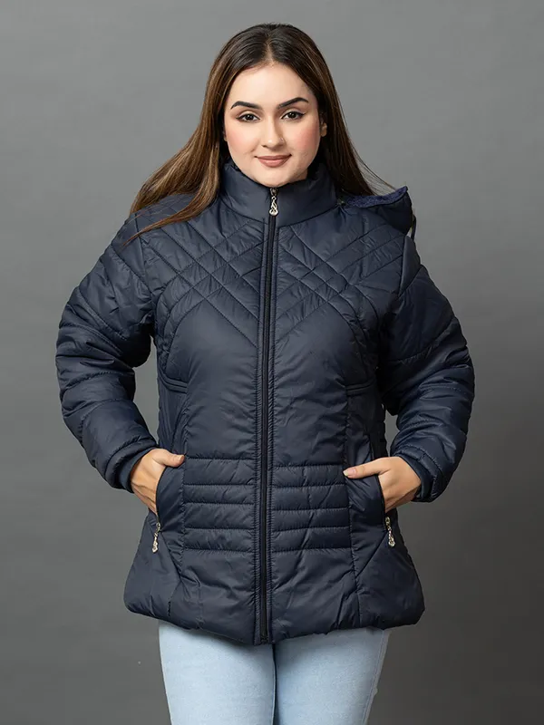 Womens_Quilted_Nylon_Winter_Jacket__Full_Sleeve_Hooded_Puffer_with_Zipper_Pockets