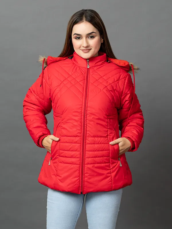 Womens_Quilted_Nylon_Winter_Jacket__Full_Sleeve_Hooded_Puffer_with_Zipper_Pockets
