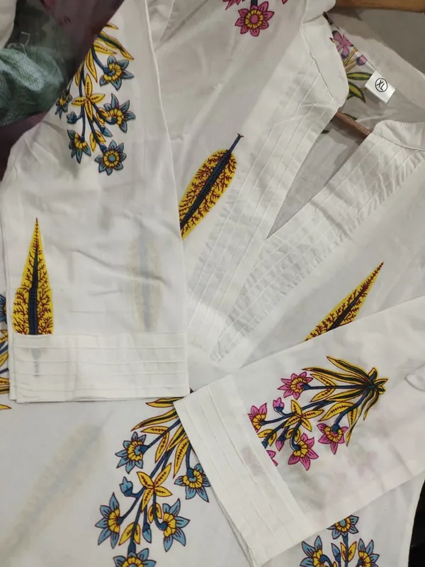 Pure_Cotton_Kurta_Pant_Set_|_Floral_Print_Daily_&_Office_Wear_|_Comfortable_60x60_Cotton_Fabric