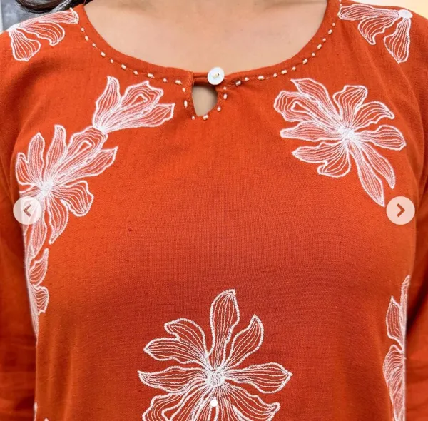 Orange_Cotton_Embroidered_Co-Ord_Set_For_Women