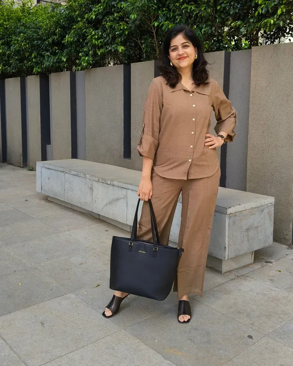Brown_Trendy_Design_Shirt_Co-Ord_Set_For_Women