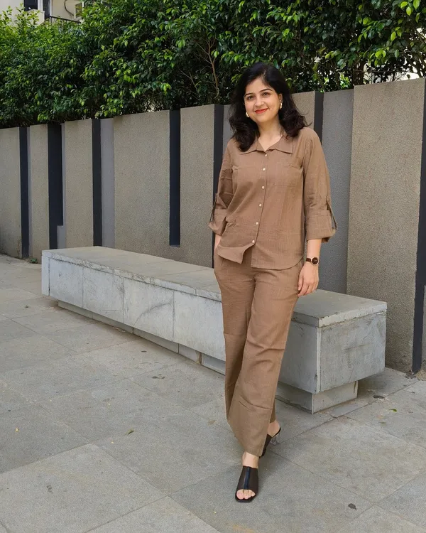 Brown_Trendy_Design_Shirt_Co-Ord_Set_For_Women