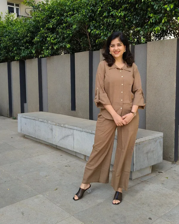 Brown_Trendy_Design_Shirt_Co-Ord_Set_For_Women