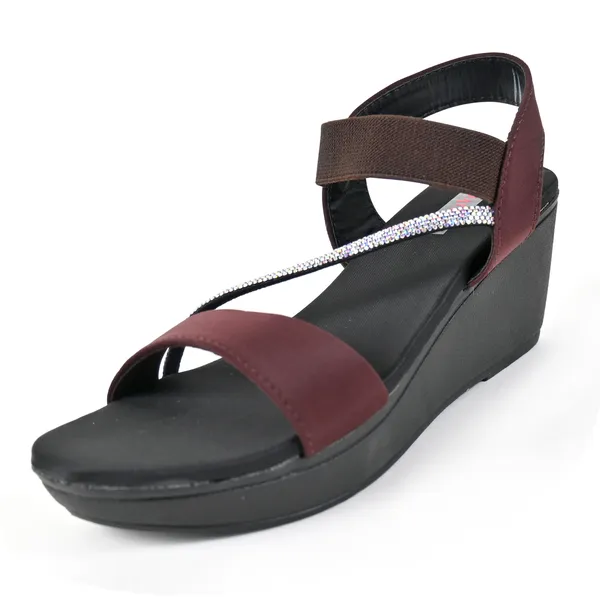 Brown_Leather_Silver_Chain_Strap_Sandals_For_Women_&_Girls